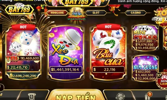 Minigame Bay789 với đa dạng các trò chơi