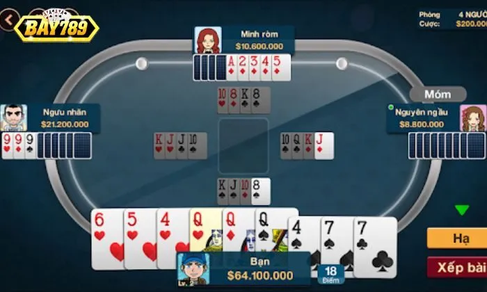 Giao diện Phỏm Bay789 được thiết kế bắt mắt, chân thực